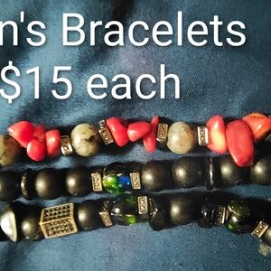 Men's Beaded Bracelets  With Semi Precious Stone